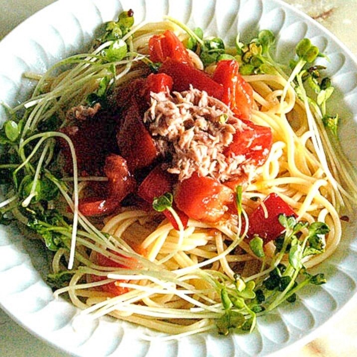 夏にも冬にも！さっぱり系！トマトの冷やしパスタ♪